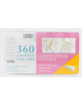 The Edge Competition Natural Tips - Box of 360 Assorted