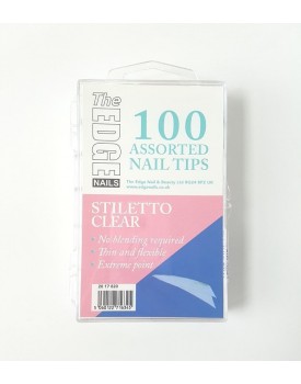 The Edge Stiletto CLEAR 100 Assorted Nail