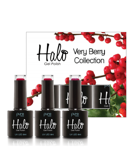 Halo Gel Polish Full Very Berry Collection -Winterberry,Cranberry & Raspberry 