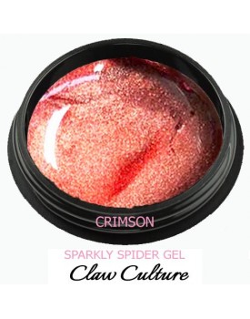 Claw Culture Metallic Sparkle Spider Gel -Crimson 