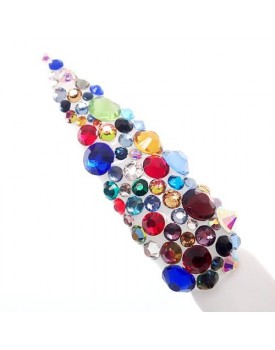 Claw Culture Cristallo Real Glass Nail Crystals-Multi Coloured 