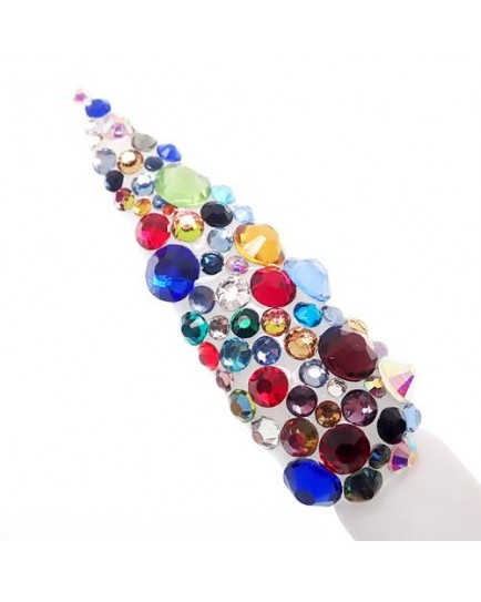 Claw Culture Cristallo Real Glass Nail Crystals-Multi Coloured 