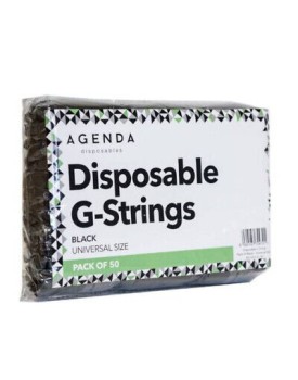 Agenda Disposable Black Thongs/G-Strings x50
