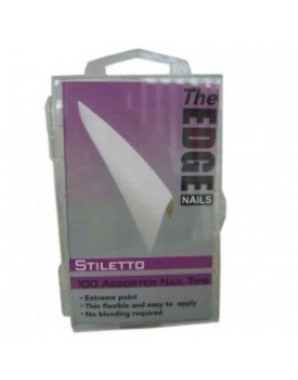 The Edge Stiletto WHITE 100 Assorted Nail