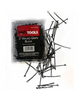 Hair Tools 2" Waved Grips BLACK - Box of 500