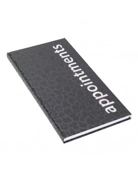 Agenda- 3 Column Black Leopard Print Appointment Book 