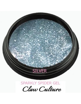 Claw Culture Metallic Sparkle Spider Gel -Silver